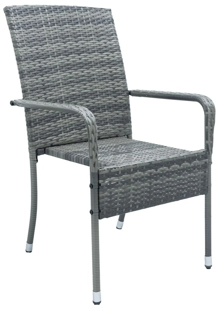 Juskys Yoro rattan székek 4 darabos - melírozott szürke
