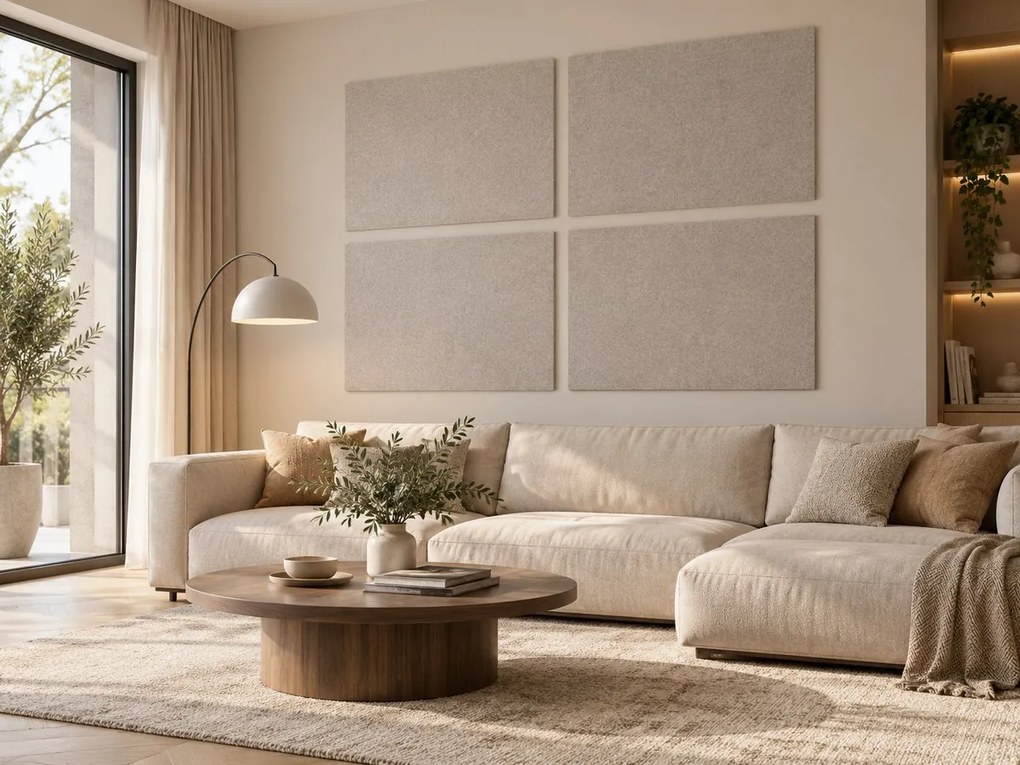Bilnora extra sűrű akusztikai filc falpanel 120x60x1,2cm vastag, több féle színben - 04 beige