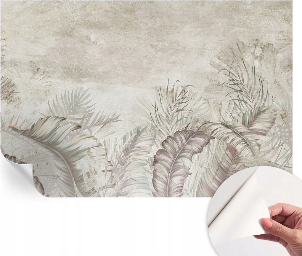 Modern Öntapadós Fotótapéta Mosható Dekoratív levelek 104x70 cm