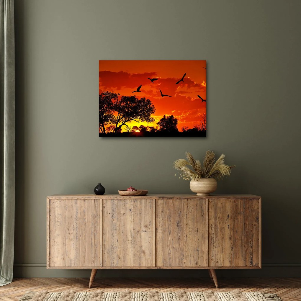 Madarak képe naplementekor (70x50 cm)