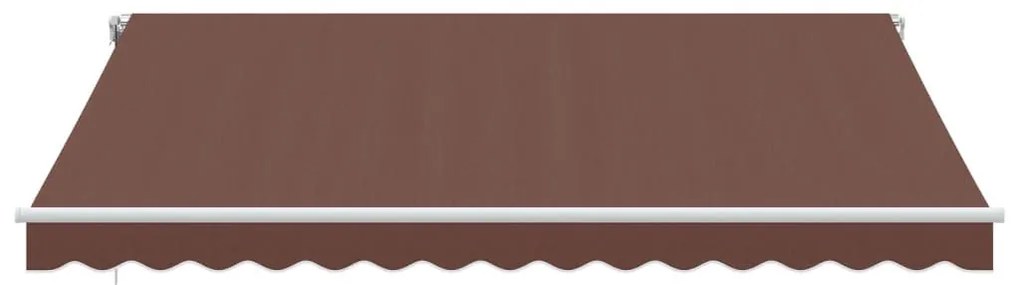 barna kézzel kihúzható LED-es napellenző 400 x 300 cm