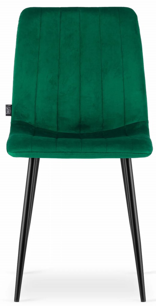 Zöld étkezőszék LAVA bársony fekete lábakkal