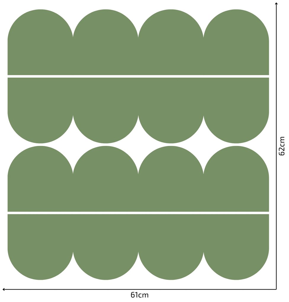 PIPPER. Textil öntapadó tapéta - Mini Ív - Zöld szín Szín: Sötét