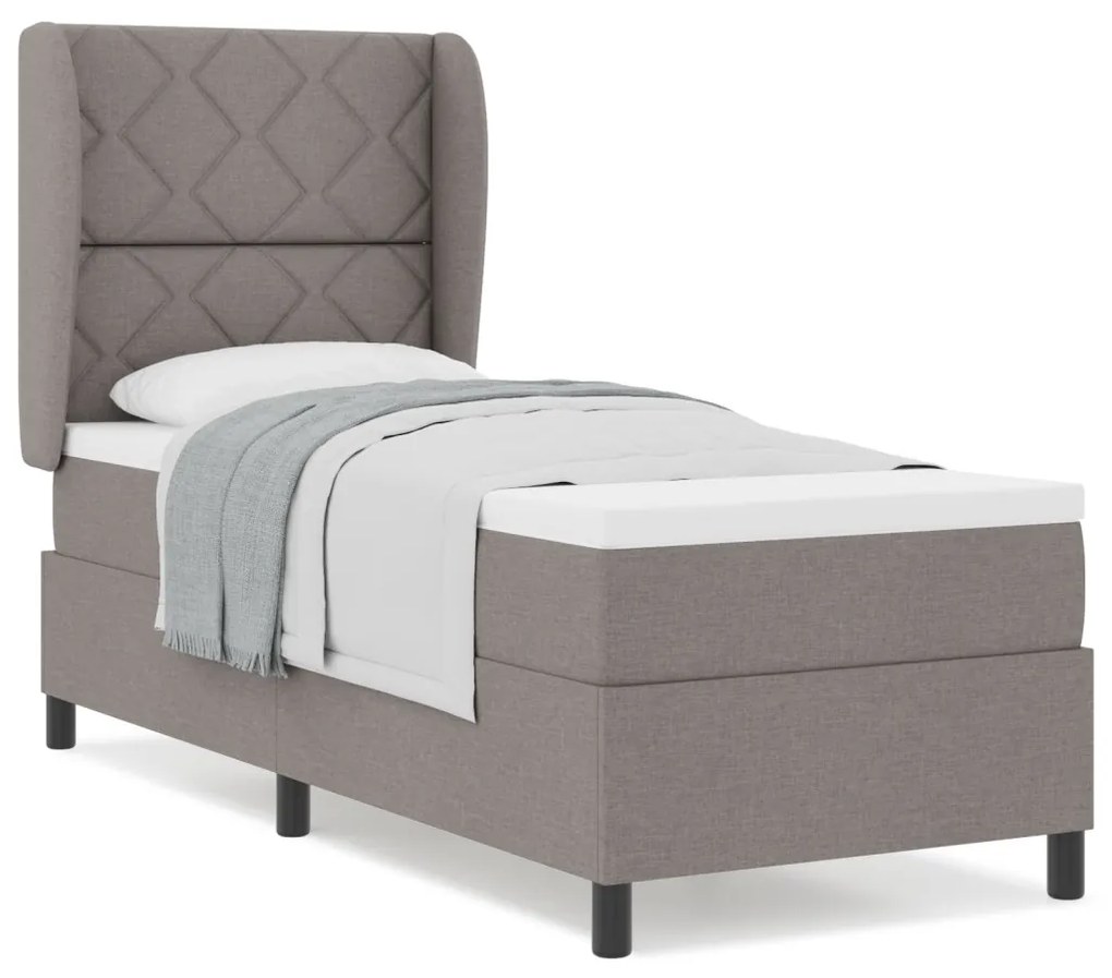 Ágykeret Matrac Fekvőfelülettel Taupe 80x200 cm Szövet