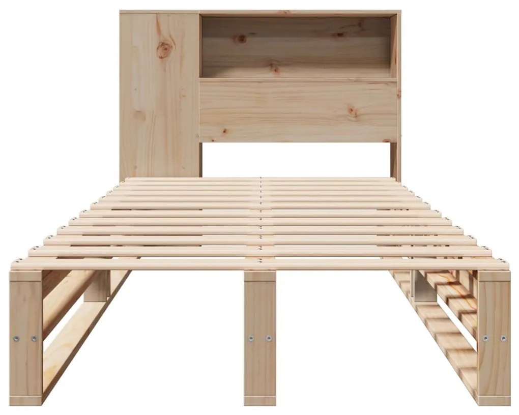 vidaXL tömör fa könyvespolcos ágy matrac nélkül 100 x 200 cm