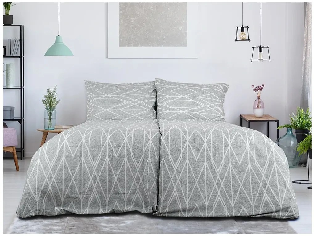 Renforcé pamut szatén krepp ágyneműhuzat SZÜRKE CSÍKOK sötétszürke Ágyneműhuzat mérete: 70 x 90 cm | 140 x 200 cm