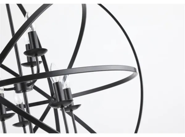 Searchlight 2478-8BK - Láncos csillár ORBIT 8xE14/60W/230V fekete