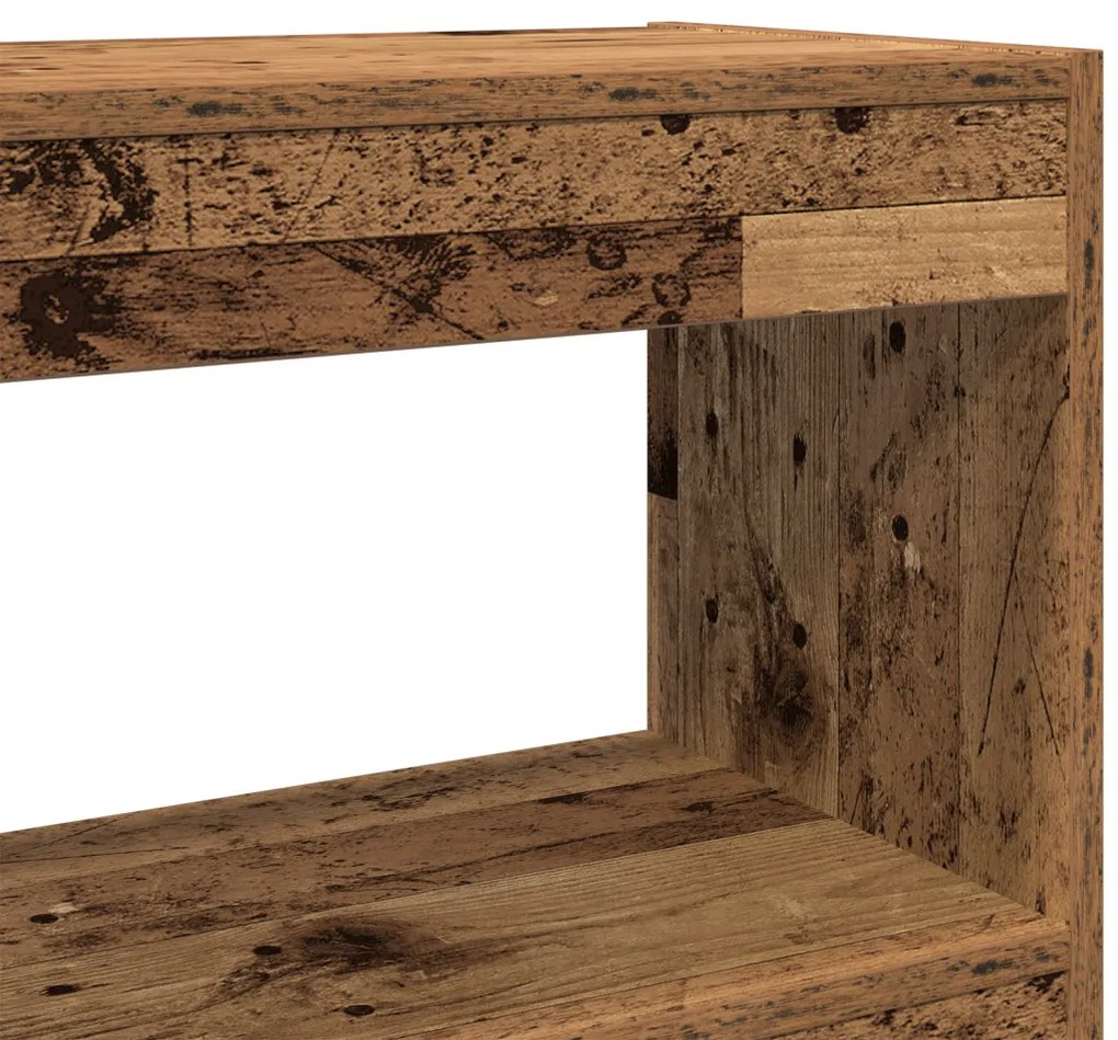 Könyves Szekrény/Szobaelválasztó - Rusztikus Fa - 100x30x103cm - Szerelt Fa