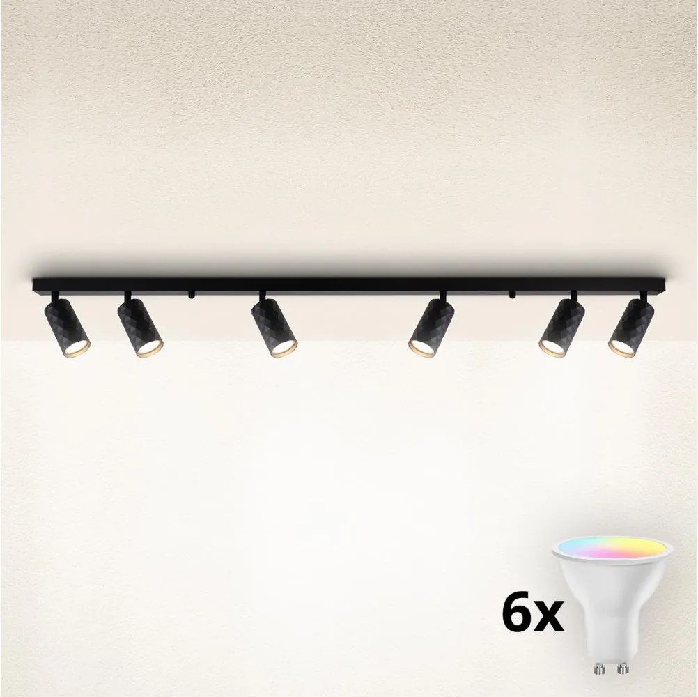 Brilagi - LED RGBW dimmelhető spotlámpa SELE DIAMANT 6xGU10/6,5W/230V Wi-Fi fekete