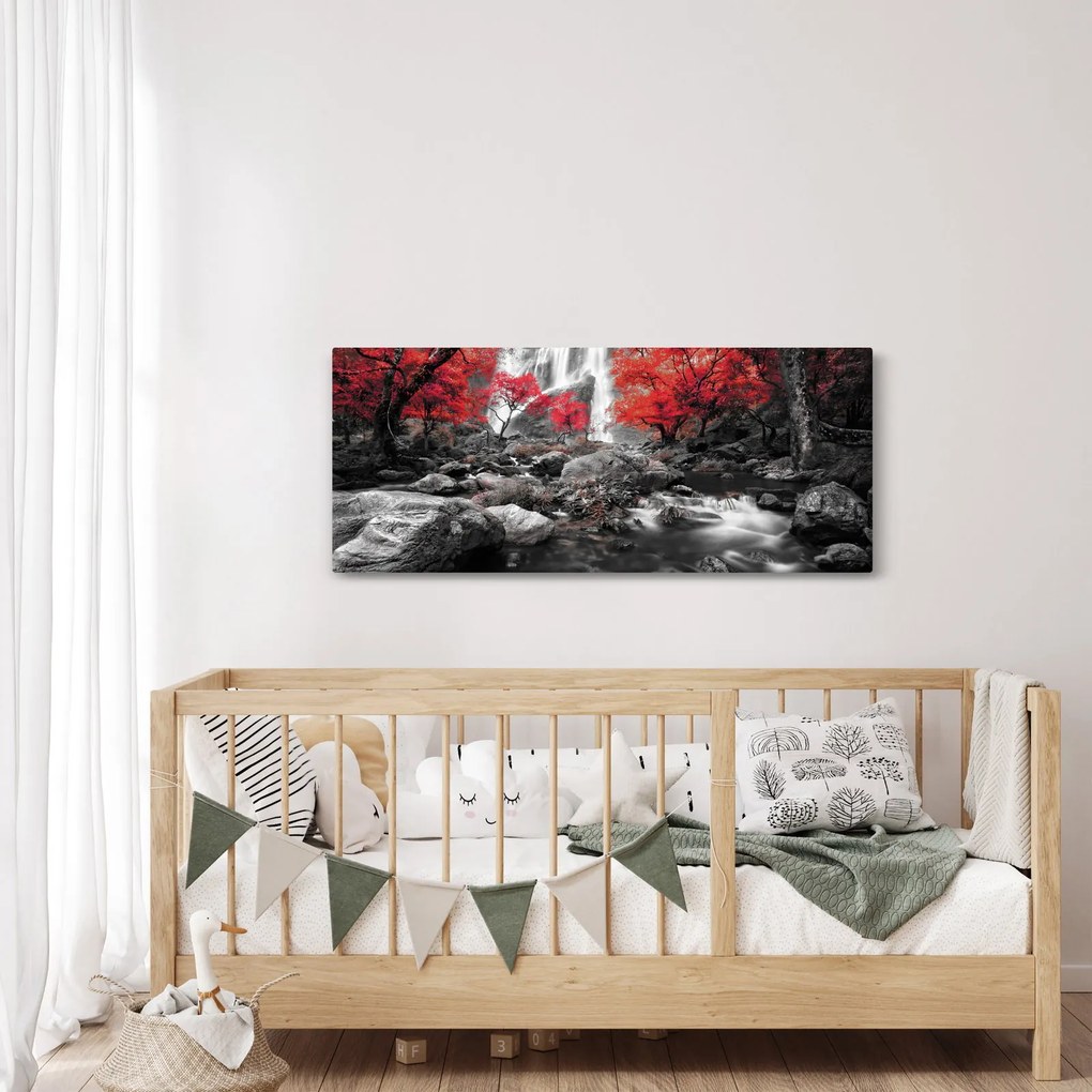 Kép - Vízesések az őszi tájban (120x50 cm)