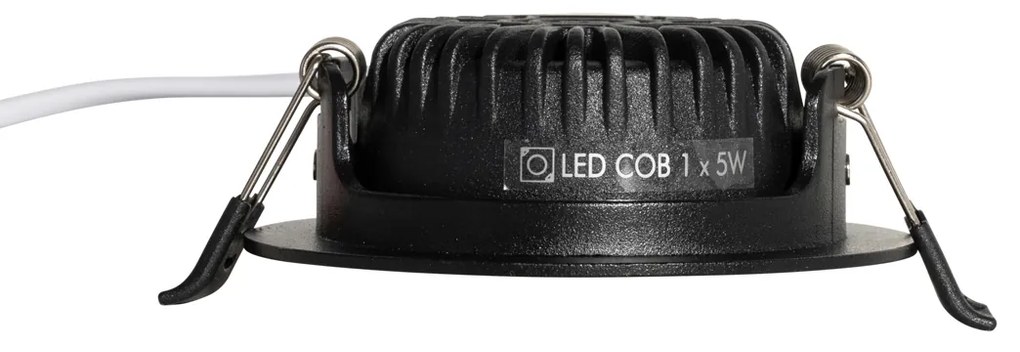 6 darabos süllyesztett spotlámpa készlet fekete dönthető 8,2 cm LED-del Dim to Warm IP54 Ultra Slim - Pupil