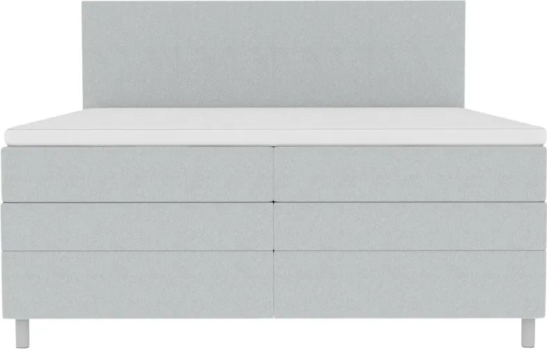 Kárpitozott boxspring ágy CARINA 160x200 cm világosszürke Matrac: Bonell rugós matrac