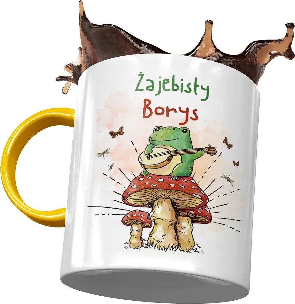 Sárga Bögre Borisz Férj Kolléga Ajándék Nyomtatott Fotóval