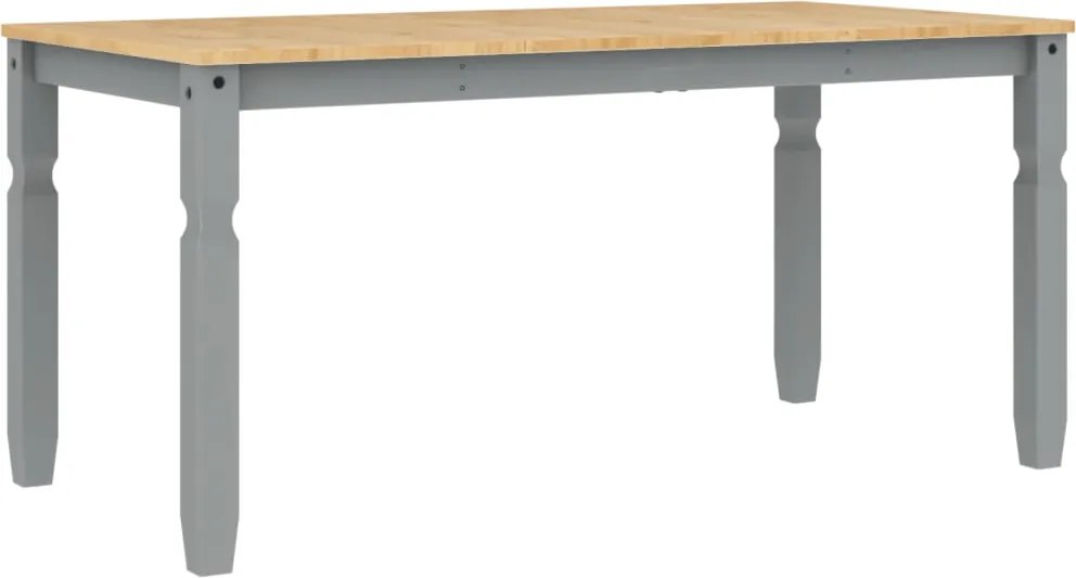 vidaXL Corona szürke tömör fenyőfa ebédlőasztal 160 x 80 x 75 cm