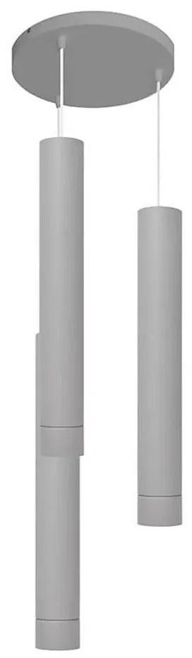 LED Csillár zsinóron TUBA 3xGU10/4,8W/230V szürke