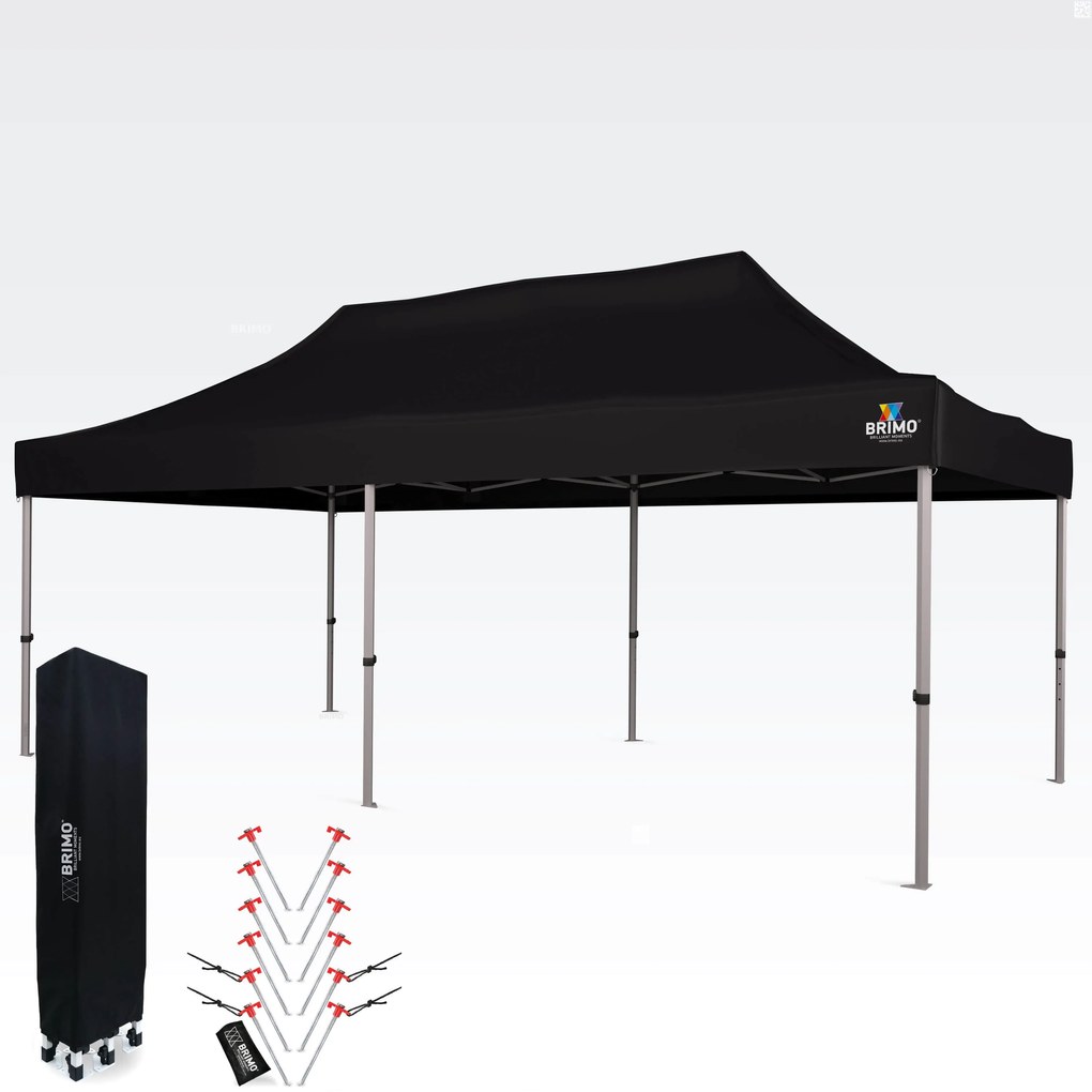 Nožnicový sátor 3x6 ALU falak nélkül - Alumínium keret, vízálló - falak nélkül - Fekete