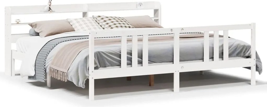 vidaXL fehér ágykeret fejtámlával matrac nélkül 200x200 cm