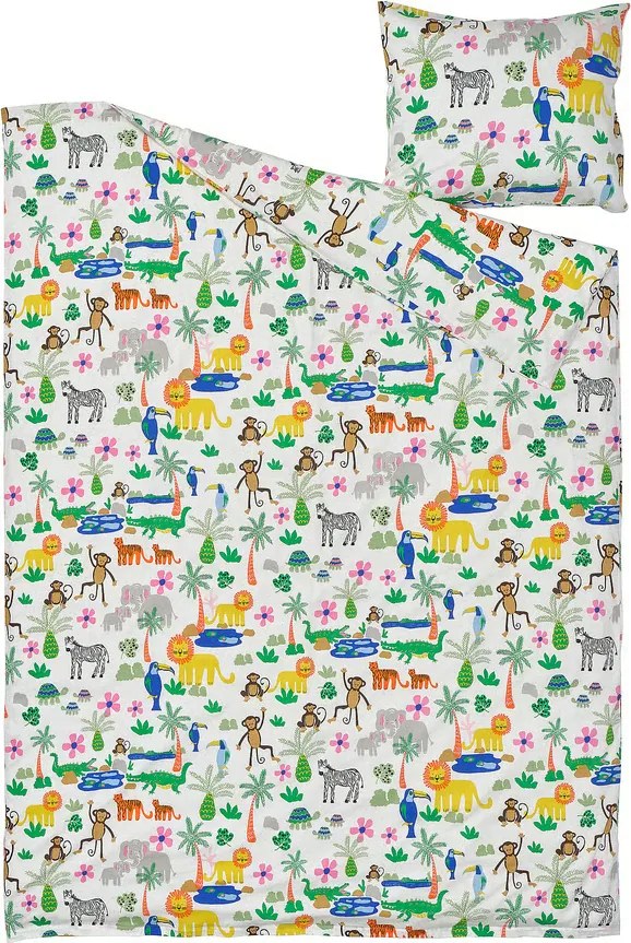 Gyerek pamut ágynemű JUNGLE DREAM TALES színes, 100% pamut Ágyneműhuzat mérete: 70 x 80 cm | 140 x 200 cm