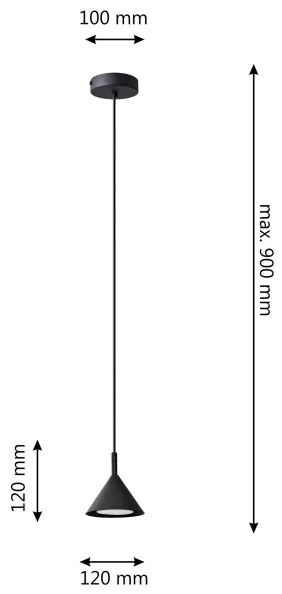 Csillár zsinóron ETNA 1xGX53/15W/230V fekete