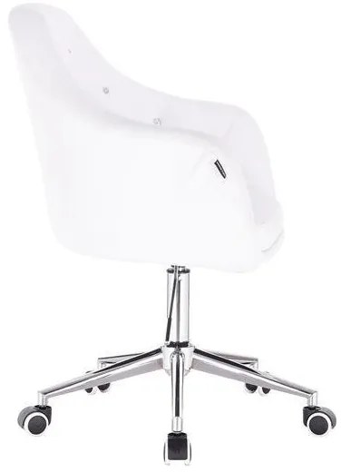 HC830K Fehér modern műbőr szék krómozott lábbal
