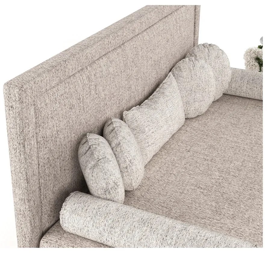 Világosbarna kárpitozott egyszemélyes ágy 100x200 cm Scala – Maison de Rêve