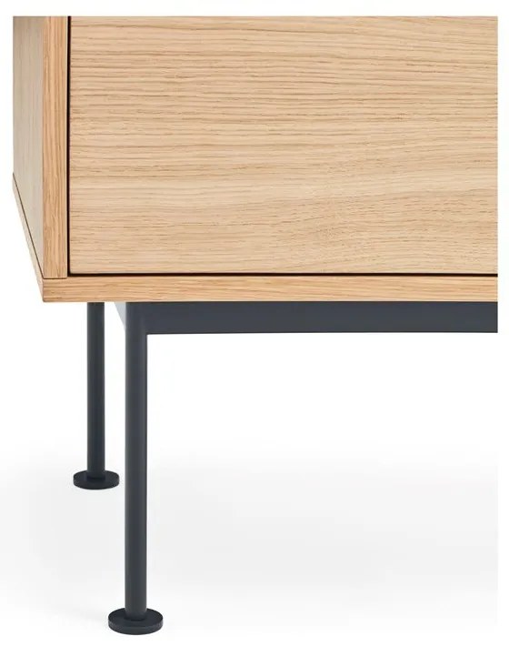 Yoko antracitszürke TV-állvány tölgyfa dekorral - Teulat