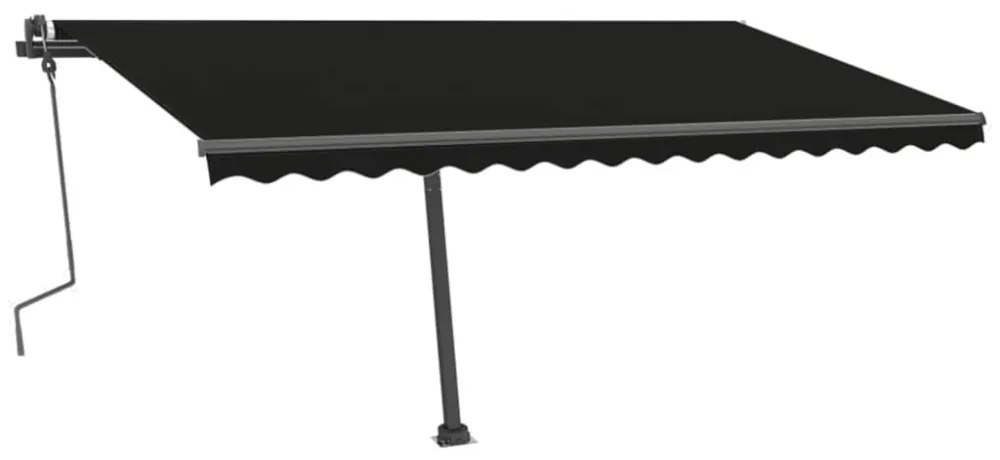 antracitszürke kézzel kihúzható póznás napellenző 400 x 300 cm
