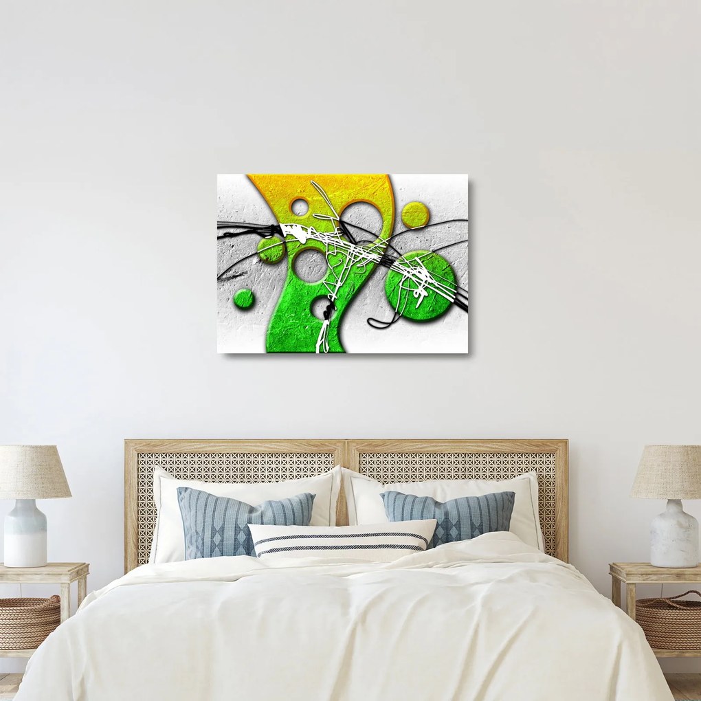 Absztrakt kép (üvegen) (70x50 cm)