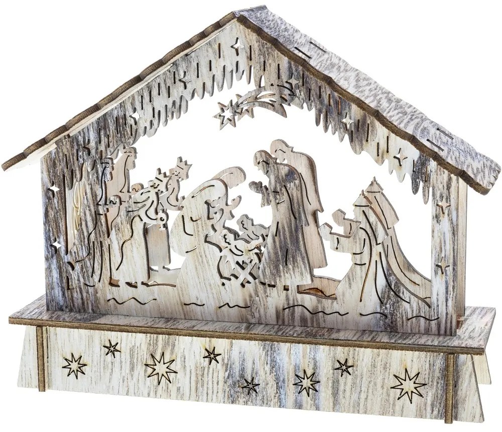 Retlux RXL 336 karácsonyi dekoráció, jászol, 6 LED, meleg fehér