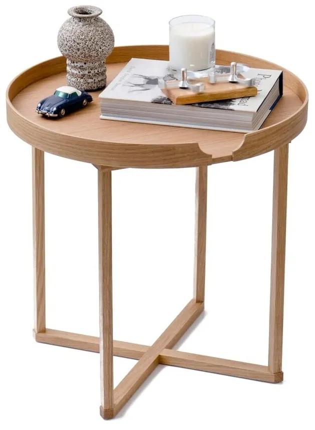 Damieh tölgyfa tárolóasztal levehető asztallappal, 45 x 45 cm - Wireworks
