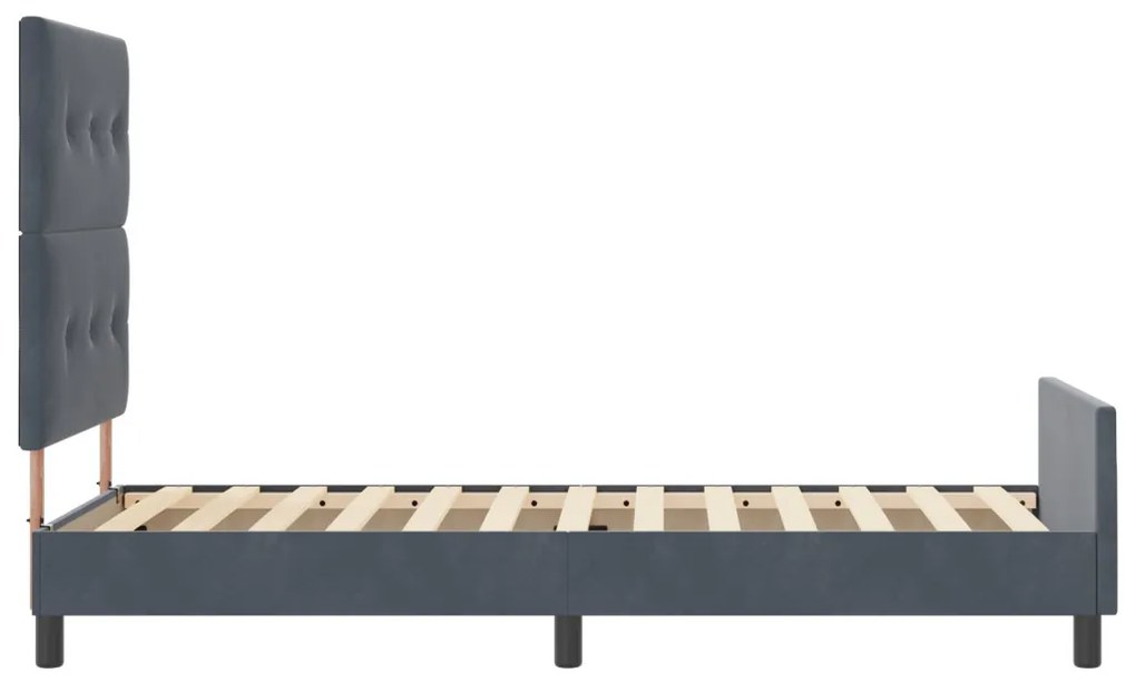 Ágykeret Sötétszürke színben, 100x200 cm, Velúrból készült
