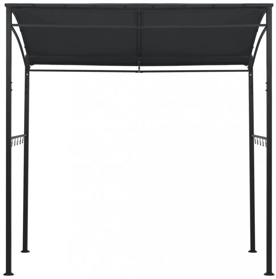 antracitszürke acél grillpavilon 215 x 150 x 220 cm