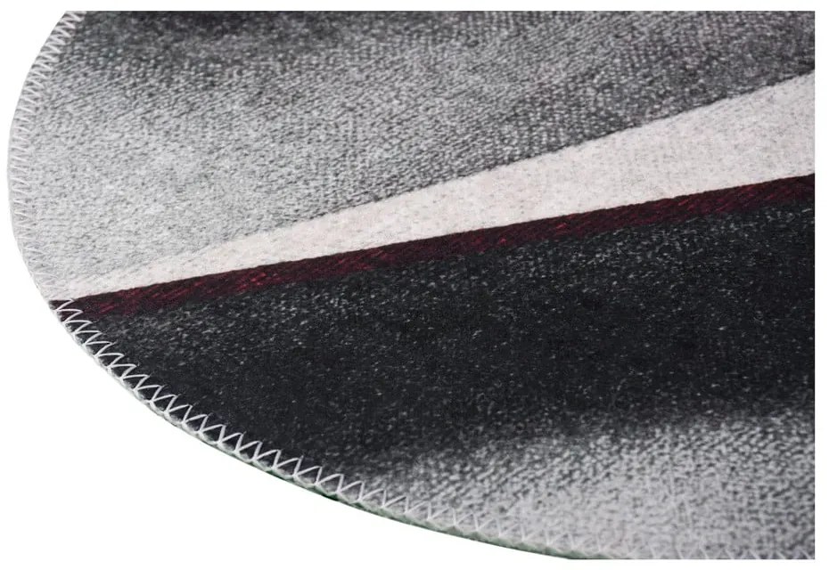 Fekete-fehér mosható kerek szőnyeg ø 80 cm – Vitaus