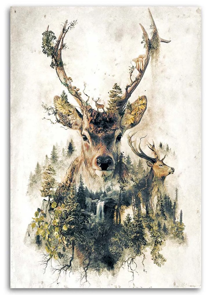 Gario Vászonkép Muvészi szarvas Méret: 60 x 90 cm