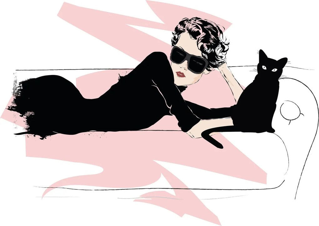Üveg kép - Fashion lady (70x50 cm)