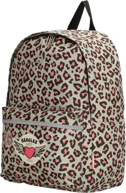 Bézs vízálló iskolai hátizsák „Leo Pink”