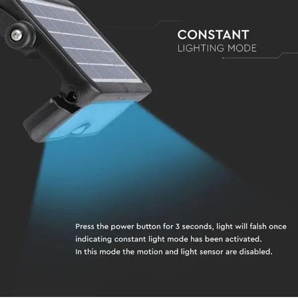 LED napelemes reflektor érzékelővel LED/5W/3,7V IP65 4000K 3000 mAh