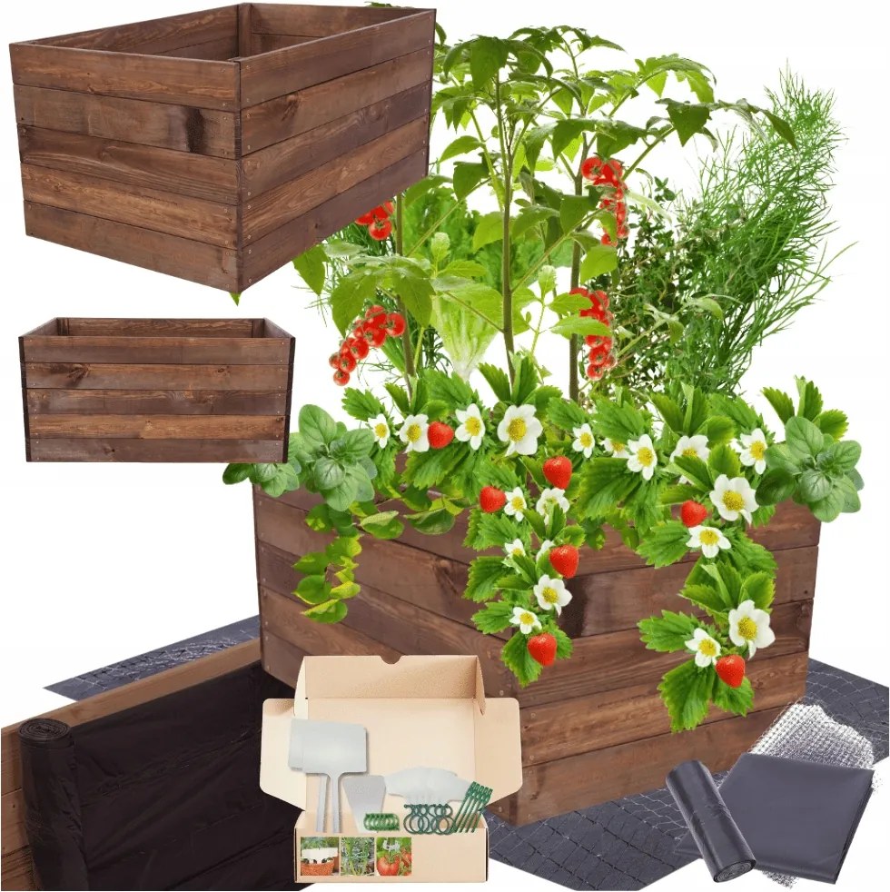 Zöldségágyás magasított láda inspekt virágtartó impregnáló 45x90x80