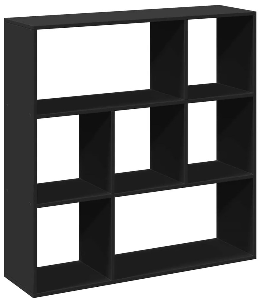 fekete szerelt fa térelválasztó könyvespolc 102x29x103,5 cm