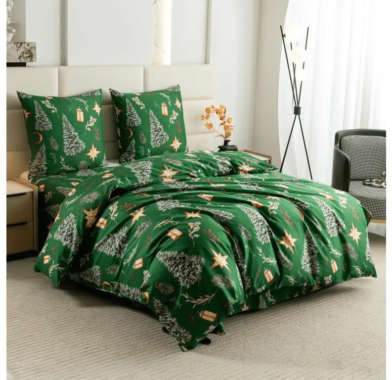 Mikroszálas ágyneműhuzat GREEN CHRISTMAS zöld Ágyneműhuzat mérete: 70 x 90 cm | 140 x 200 cm