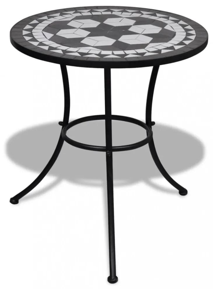 Mozaik asztal 60 cm fekete / fehér