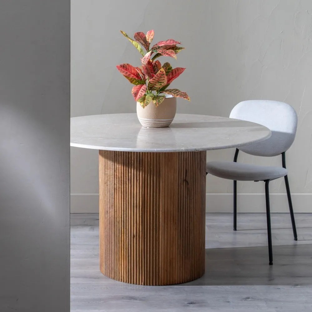 Kerek étkezőasztal márvány asztallappal ø 120 cm – Ixia