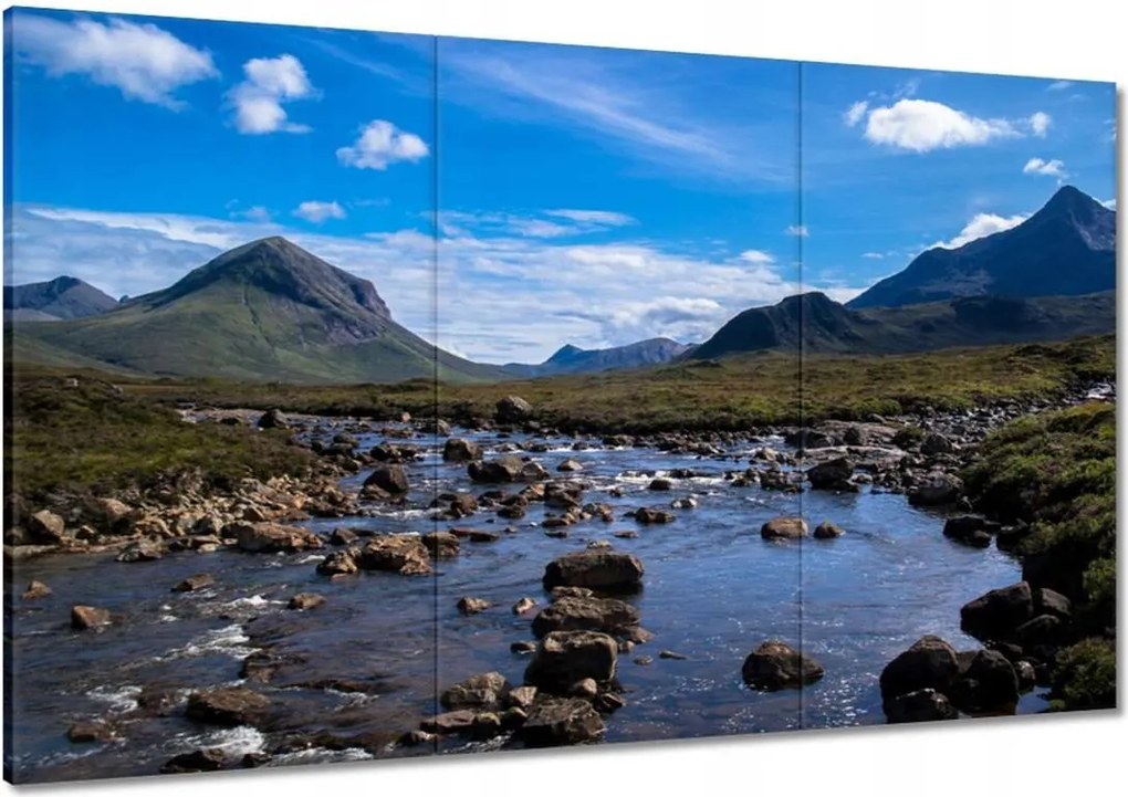 Vászonkép 120x80 Kő folyó Hegyek