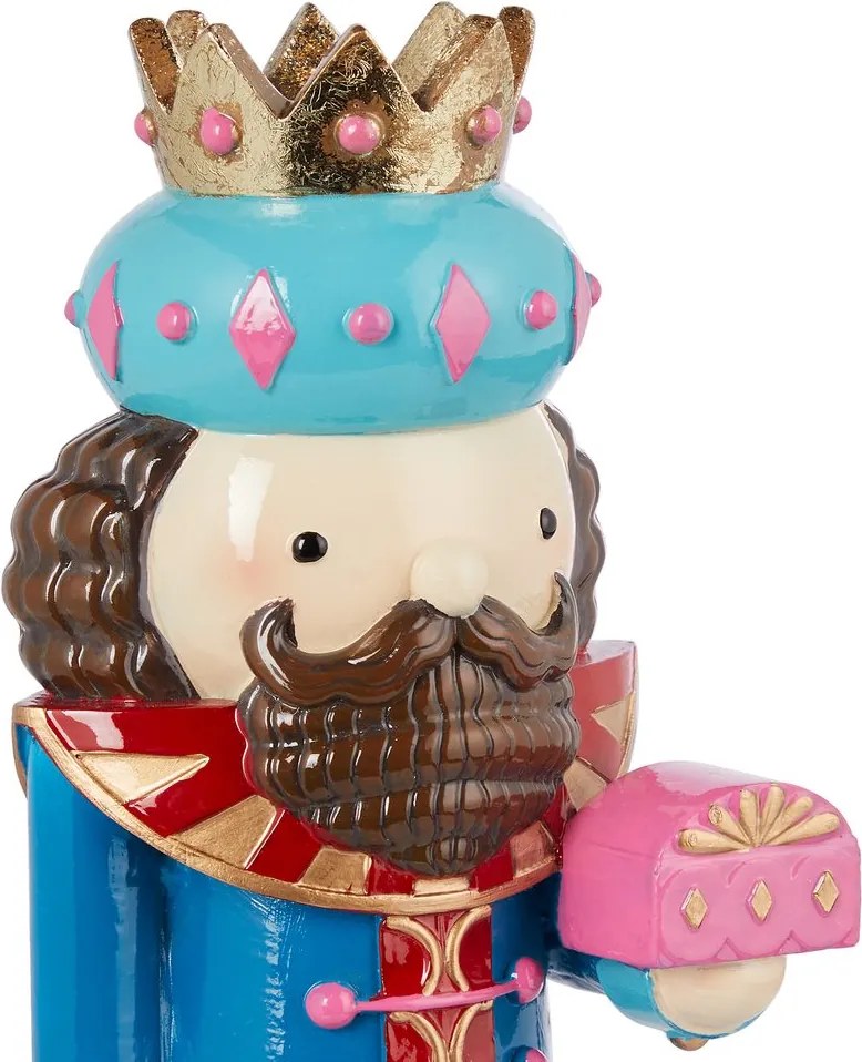 X-MAS dekor figura király kék 20 cm