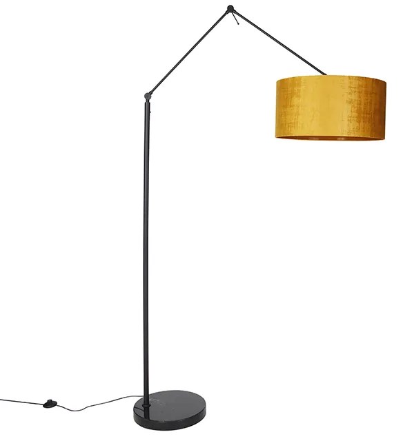 Modern állólámpa fekete aranyszínű árnyékolóval 50 cm - Editor