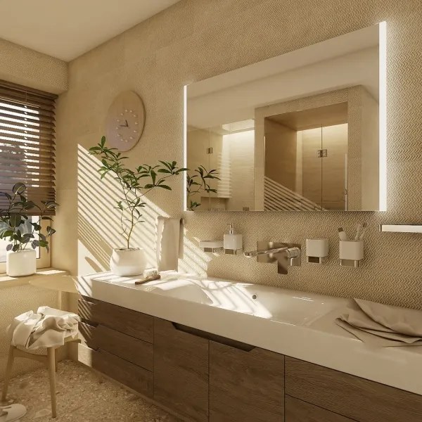 NIMCO ZP 11019 - LED háttérvilágítású fürdőszobai tükör 6500K 70x90 cm IP44