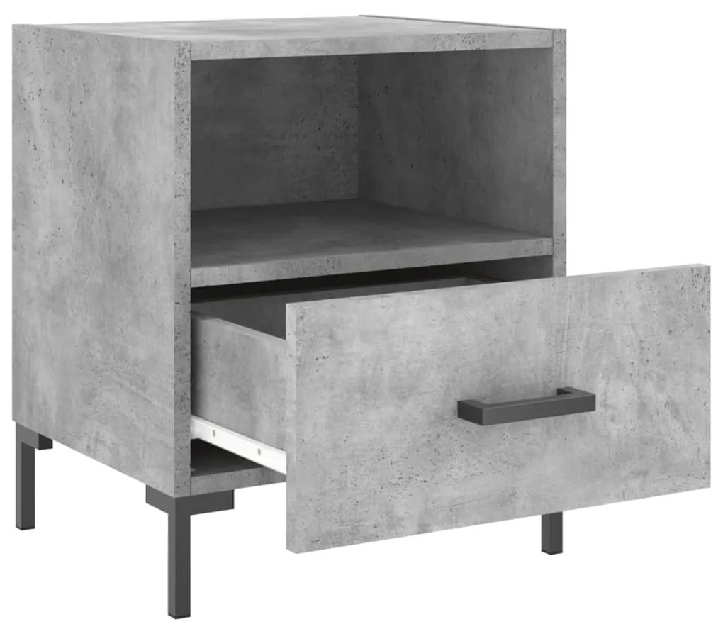 2 db betonszürke szerelt fa éjjeliszekrény 40 x 35 x 47,5 cm