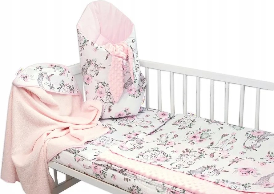 6D akciós készlet ajándékkal babának, 120x90 Unicorn Dreams, rózsaszín