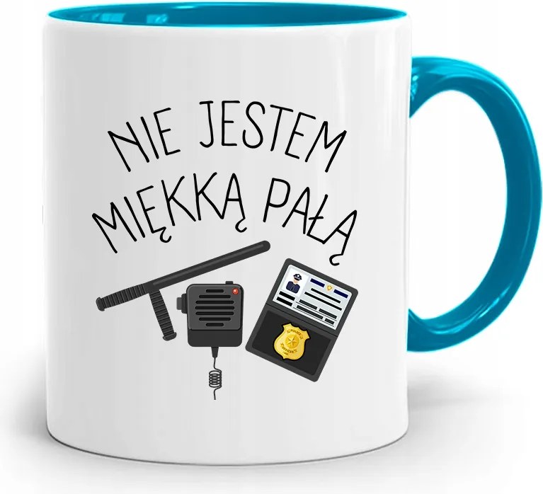 Kék Bögre Rendőrnek Puha Pálca nyomott mintával, fényképpel