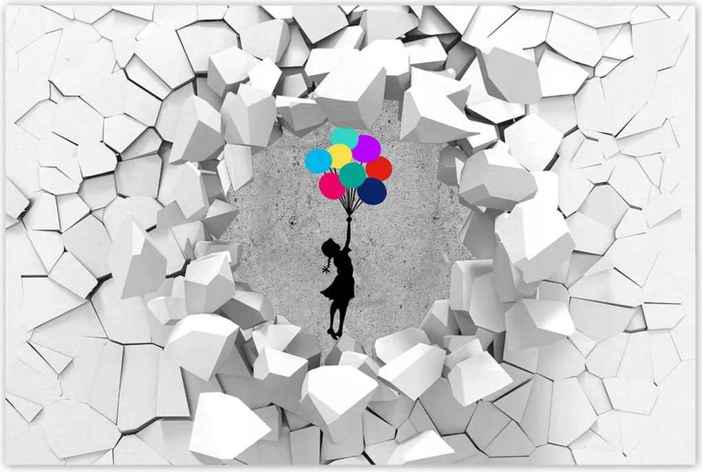 Poszter 60x40 Banksy Szivárványos elragadtatás